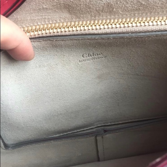 Chloe Medium Faye in Red Leather/Suede - Picture 5 of 9